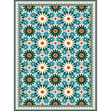 Persian Moroccan Rug in Green Geometry Floral Pattern Rug Polyester Pet Friendly Carpet for Home Decoration Clearhalo 'Area Rug' 'Moroccan' 'Rugs' Rug' 1584449