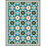 Persian Moroccan Rug in Green Geometry Floral Pattern Rug Polyester Pet Friendly Carpet for Home Decoration Clearhalo 'Area Rug' 'Moroccan' 'Rugs' Rug' 1584449
