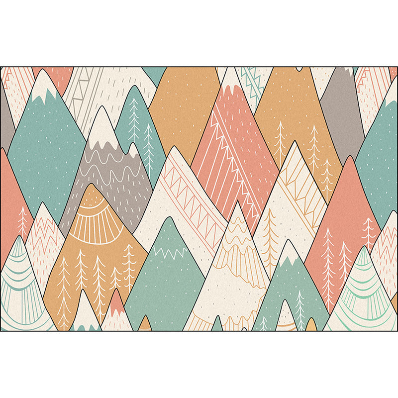 Minimalist Novelty Rug Colorful Colorblock Mountain Pattern Rug Polyester Machine Washable Carpet for Home Decoration Clearhalo 'Area Rug' 'Rug' 1584522