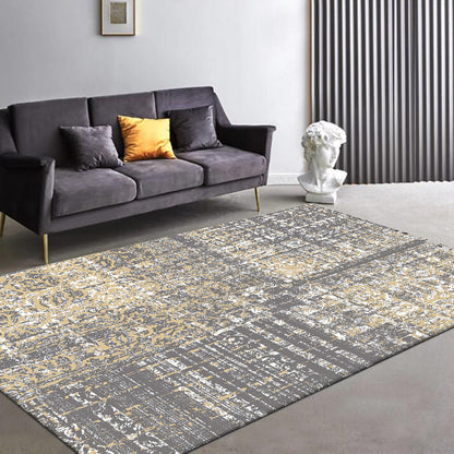 Funky Abstract Rug Grey Industrial Rug Polyester Washable Anti-Slip Backing Area Rug for Living Room Grey Clearhalo 'Area Rug' 'Rug' 1584544