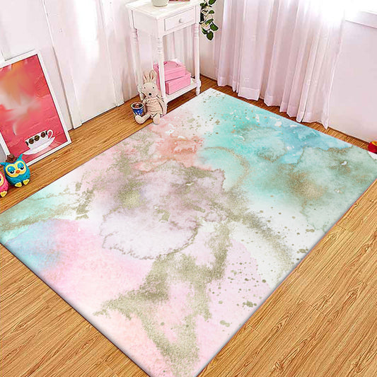 Modern Living Room Rug in Pink and Blue Abstract Splatter Print Rug Polyester Washable Anti-Slip Backing Area Rug Blue Clearhalo 'Area Rug' 'Modern' 'Rugs' Rug' 1584559