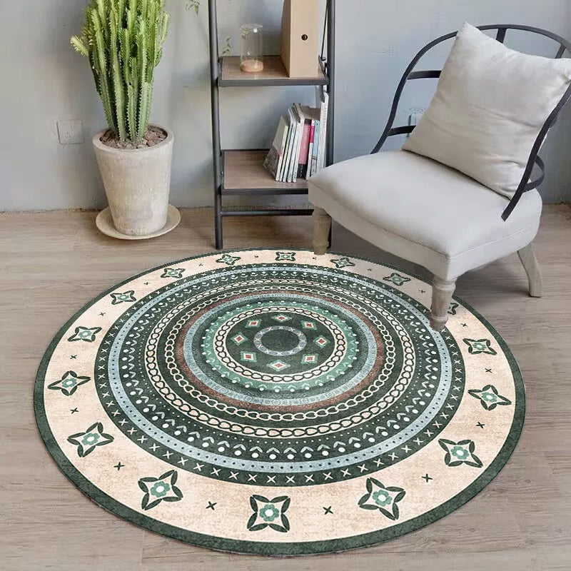 Funky Bohemian Rug Colorful Circle Chain Cross Pattern Rug Polyester Machine Washable Carpet for Home Decoration Clearhalo 'Area Rug' 'Bohemian' 'Rugs' Rug' 1584567
