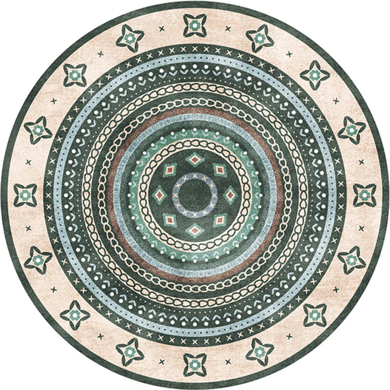 Funky Bohemian Rug Colorful Circle Chain Cross Pattern Rug Polyester Machine Washable Carpet for Home Decoration Clearhalo 'Area Rug' 'Bohemian' 'Rugs' Rug' 1584568