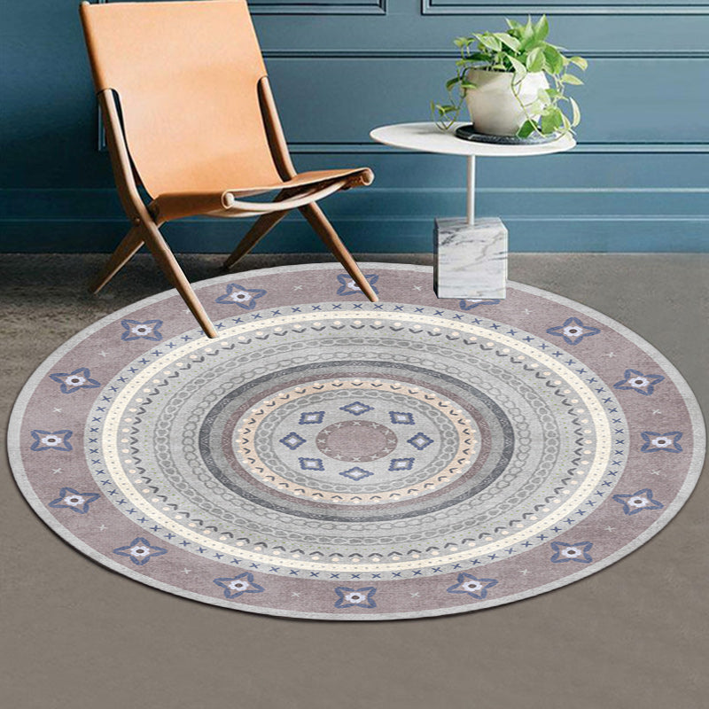 Funky Bohemian Rug Colorful Circle Chain Cross Pattern Rug Polyester Machine Washable Carpet for Home Decoration Clearhalo 'Area Rug' 'Bohemian' 'Rugs' Rug' 1584574