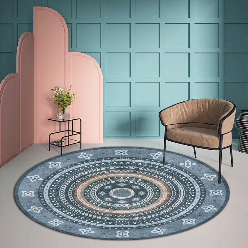 Funky Bohemian Rug Colorful Circle Chain Cross Pattern Rug Polyester Machine Washable Carpet for Home Decoration Clearhalo 'Area Rug' 'Bohemian' 'Rugs' Rug' 1584588