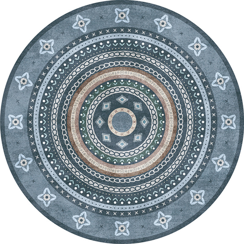 Funky Bohemian Rug Colorful Circle Chain Cross Pattern Rug Polyester Machine Washable Carpet for Home Decoration Clearhalo 'Area Rug' 'Bohemian' 'Rugs' Rug' 1584589