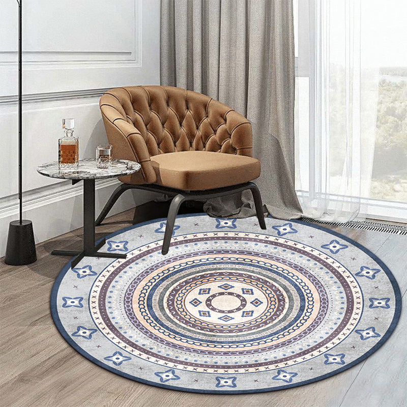 Funky Bohemian Rug Colorful Circle Chain Cross Pattern Rug Polyester Machine Washable Carpet for Home Decoration Clearhalo 'Area Rug' 'Bohemian' 'Rugs' Rug' 1584595