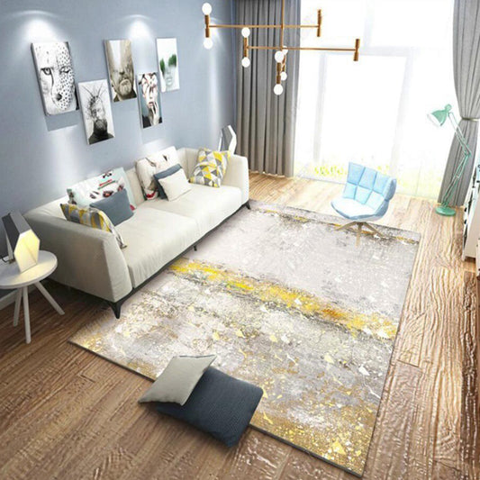 Casual Modern Rug in Ivory Abstract Painting Pattern Rug Polyester Pet Friendly Washable Carpet for Home Decoration Clearhalo 'Area Rug' 'Modern' 'Rugs' Rug' 1584617