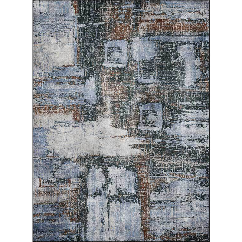 Whitewash Abstract Rug Grey Industrial Rug Polyester Washable Anti-Slip ...