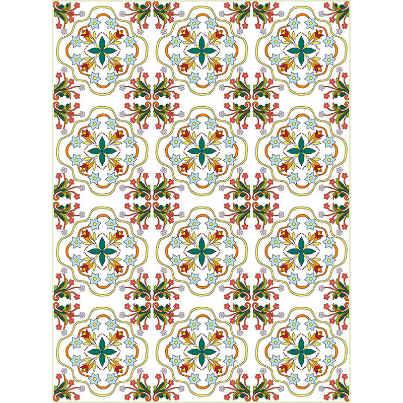 Ivory Bedroom Rug Moroccan Motif Pattern Area Rug Polyester Washable Stain-Resistant Carpet Clearhalo 'Area Rug' 'Rug' 1584746