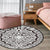 Black and White Bedroom Rug Southwestern Tribal Circle Pattern Area Rug Polyester Non-Slip Washable Carpet Black Clearhalo 'Area Rug' 'Rugs' 'Southwestern' Rug' 1584800