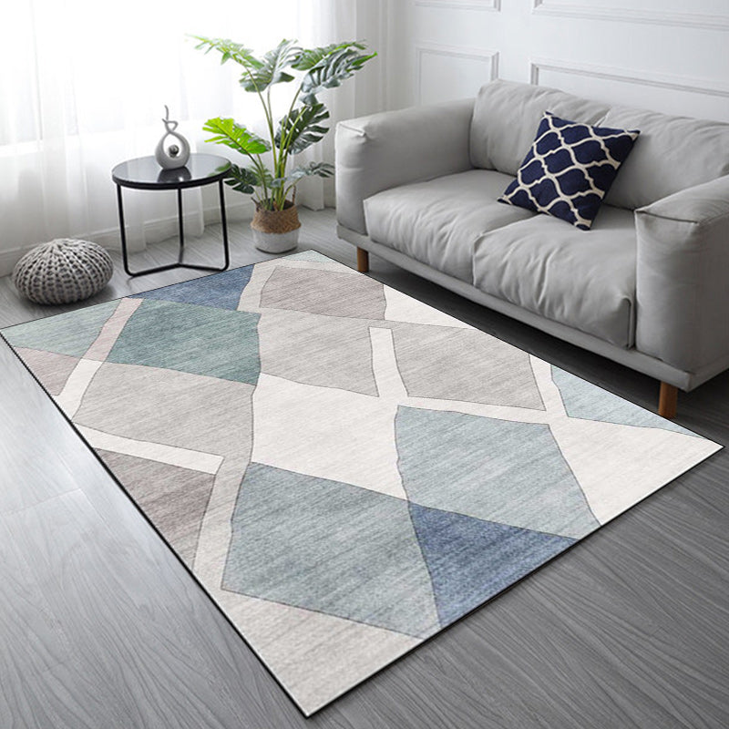 Novelty Living Room Rug in Ivory Diamond Print Rug Polyester Machine Washable Anti-Slip Area Rug Clearhalo 'Area Rug' 'Rug' 1584839