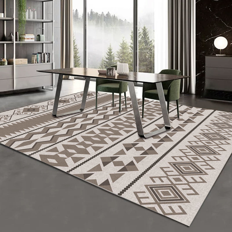 Southwestern Living Room Rug in Brown Diamond Triangle Print Rug Polyester Washable Area Rug Clearhalo 'Area Rug' 'Rugs' 'Southwestern' Rug' 1584898