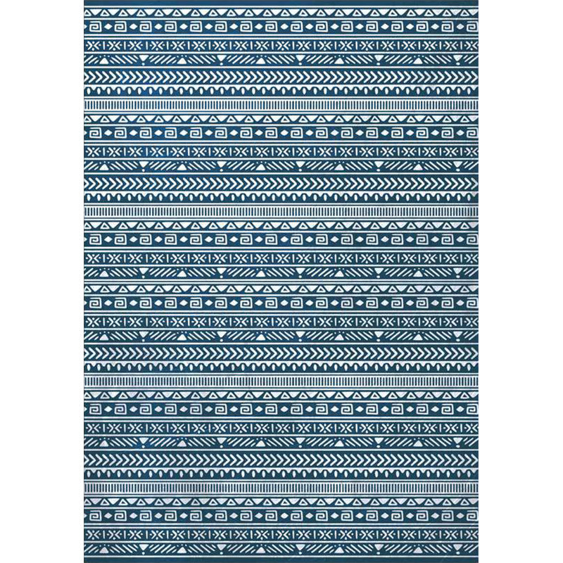 Southwestern Living Room Rug in Blue Stripe Triangle Print Rug Polyester Stain-Resistant Area Rug Clearhalo 'Area Rug' 'Rugs' 'Southwestern' Rug' 1584981