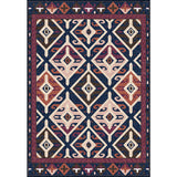 Moroccan Living Room Rug in Blue and Red Diamond Triangle Print Rug Polyester Washable Non-Slip Area Rug Clearhalo 'Area Rug' 'Moroccan' 'Rugs' Rug' 1585043