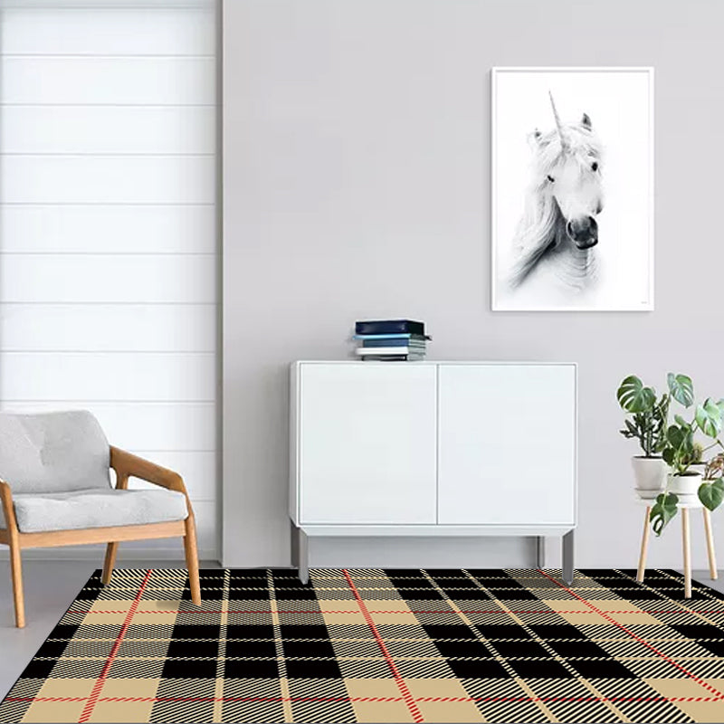 Scandinavian Modern Rug Colorful Tartan Pattern Rug Polyester Anti-Slip Backing Carpet for Home Decoration Yellow Clearhalo 'Area Rug' 'Modern' 'Rugs' Rug' 1585101