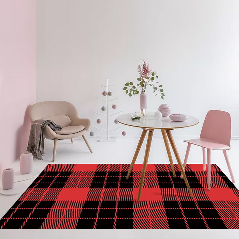 Scandinavian Modern Rug Colorful Tartan Pattern Rug Polyester Anti-Slip Backing Carpet for Home Decoration Clearhalo 'Area Rug' 'Modern' 'Rugs' Rug' 1585110