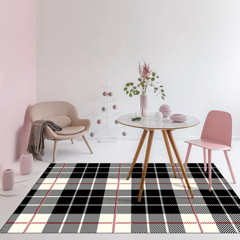 Scandinavian Modern Rug Colorful Tartan Pattern Rug Polyester Anti-Slip Backing Carpet for Home Decoration Clearhalo 'Area Rug' 'Modern' 'Rugs' Rug' 1585118