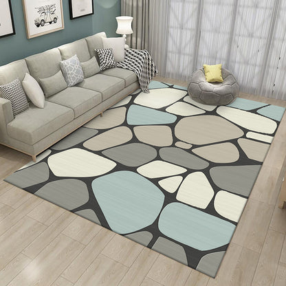 Novelty Living Room Rug in Grey Stone Irregular Shape Print Rug Polyester Anti-Slip Backing Stain-Resistant Area Rug Grey Clearhalo 'Area Rug' 'Rug' 1585133