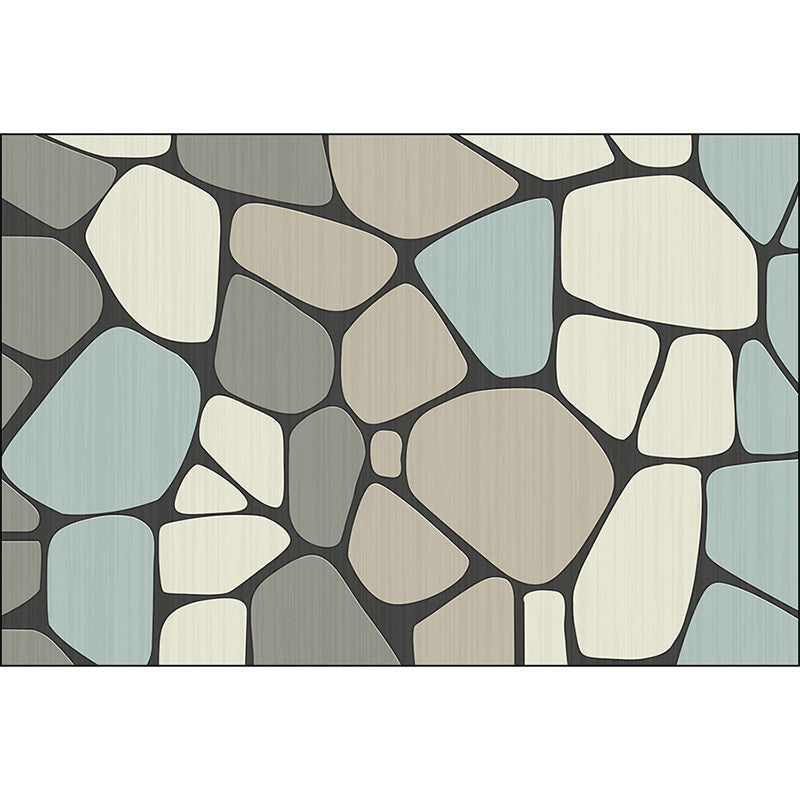 Novelty Living Room Rug in Grey Stone Irregular Shape Print Rug Polyester Anti-Slip Backing Stain-Resistant Area Rug Clearhalo 'Area Rug' 'Rug' 1585135