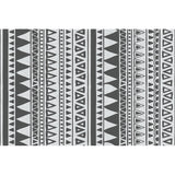 Grey and Black Bedroom Rug Southwestern Stripe Dots Triangle Pattern Area Rug Polyester Non-Slip Backing Carpet Clearhalo 'Area Rug' 'Rugs' 'Southwestern' Rug' 1585164