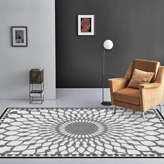 Grey Bedroom Rug Moroccan Geometric Mesh Pattern Area Rug Polyester Anti-Slip Backing Carpet Grey Clearhalo 'Area Rug' 'Moroccan' 'Rugs' Rug' 1585169