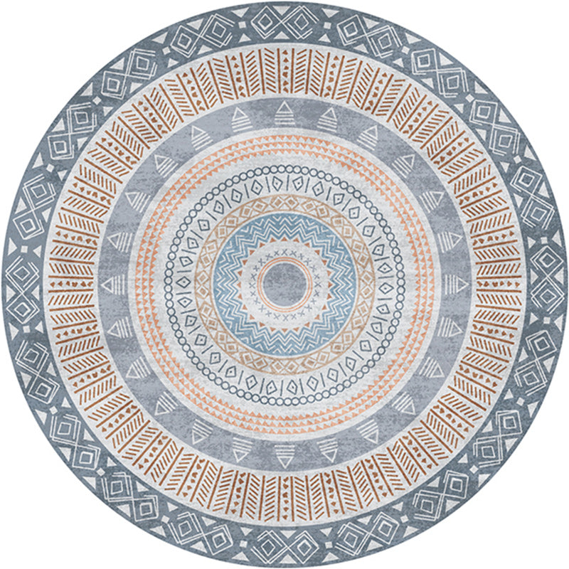 Multicolor Bedroom Rug Bohemian Circle Diamond Triangle Pattern Area Rug Polyester Anti-Slip Backing Carpet Clearhalo 'Area Rug' 'Bohemian' 'Rugs' Rug' 1585217