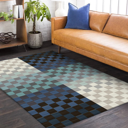 Novelty Living Room Rug Colorful Small Check Colorblock Print Rug Polyester Washable Stain-Resistant Area Rug Blue Clearhalo 'Area Rug' 'Rug' 1585289