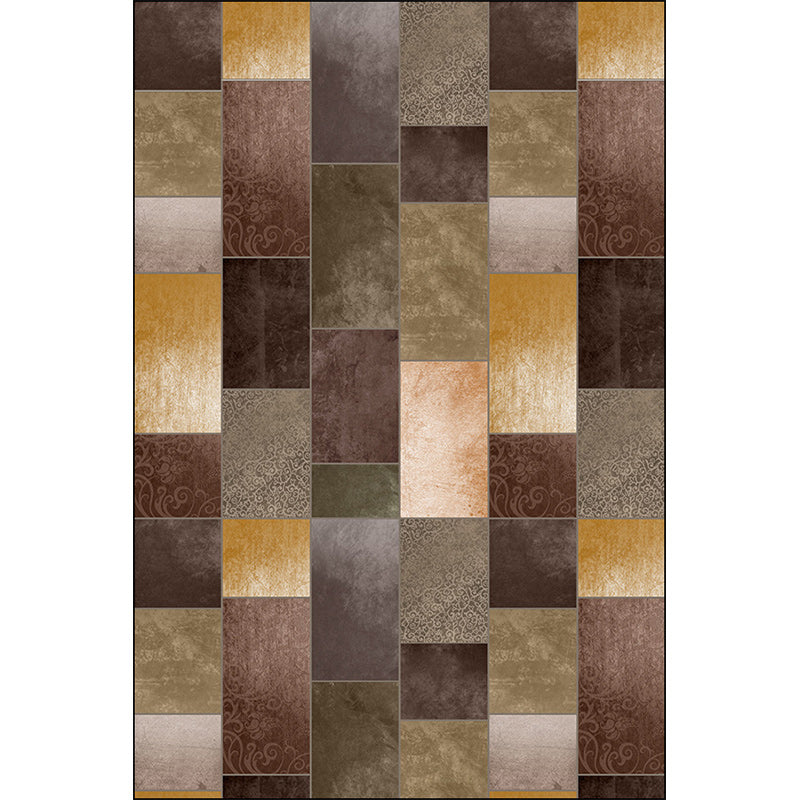 Novelty Living Room Rug in Brown Colorblock Rectangle Print Rug Polyester Pet Friendly Machine Washable Area Rug Clearhalo 'Area Rug' 'Rug' 1585299
