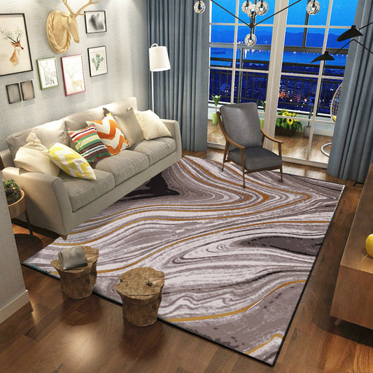 Brown Bedroom Rug Modern Abstract Twisted Lines Pattern Area Rug Polyester Anti-Slip Backing Washable Carpet Clearhalo 'Area Rug' 'Modern' 'Rugs' Rug' 1585336