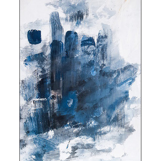 Novelty Modern Rug in Blue and White Abstract Oil-painting Pattern Rug Polyester Washable Carpet for Home Decoration Clearhalo 'Area Rug' 'Modern' 'Rugs' Rug' 1585344