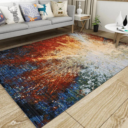 Contemporary Modern Rug Colorful Abstract Splash Ink Pattern Rug Polyester Washable Non-Slip Carpet for Home Decoration Red Clearhalo 'Area Rug' 'Modern' 'Rugs' Rug' 1585349