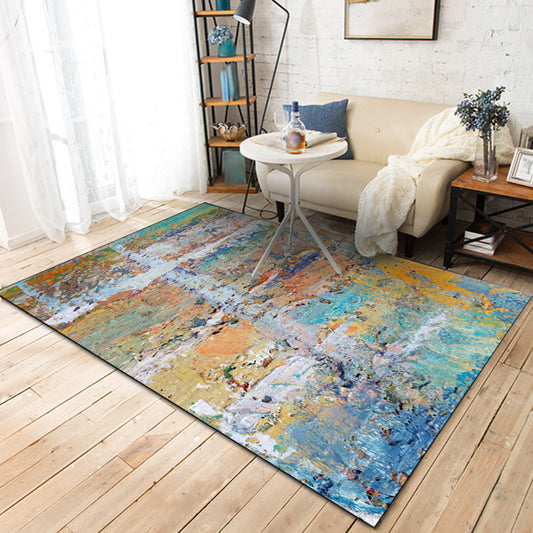 Colorful Bedroom Rug Modern Abstract Oil Painting Pattern Area Rug Polyester Non-Slip Machine Washable Carpet Orange Clearhalo 'Area Rug' 'Modern' 'Rugs' Rug' 1585377