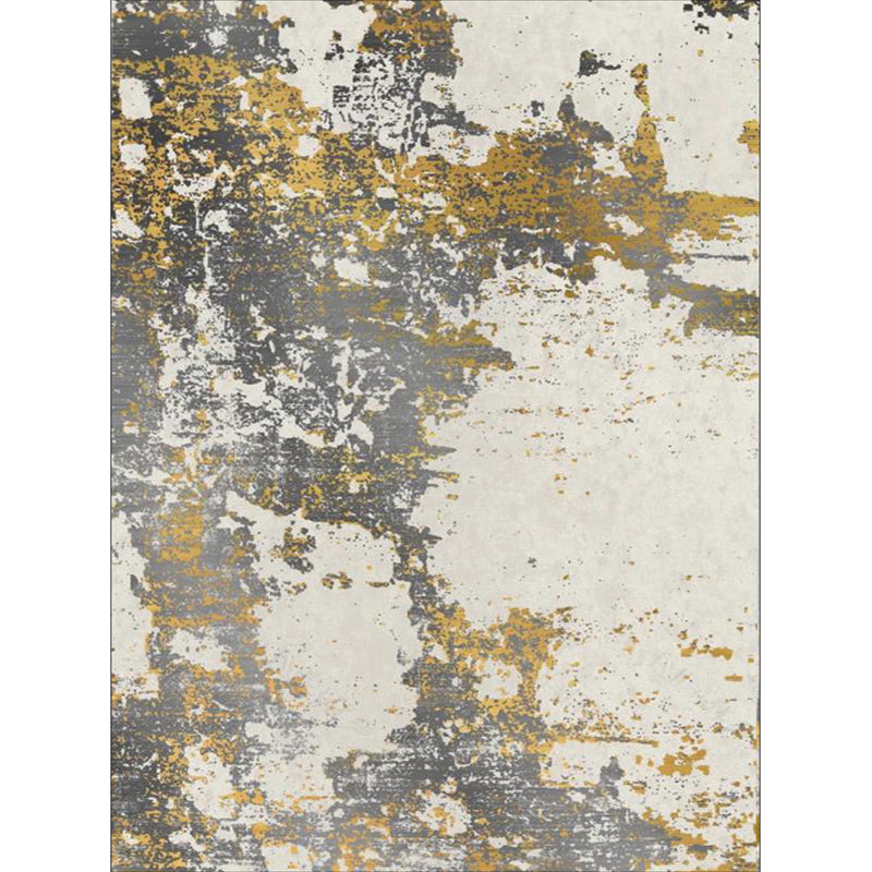 Yellow and Grey Bedroom Rug Modern Abstract Ink Painting Pattern Area Rug Polyester Non-Slip Backing Washable Carpet Clearhalo 'Area Rug' 'Modern' 'Rugs' Rug' 1585393