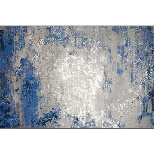 Scandinavian Modern Rug in Blue and Grey Abstract Painting Pattern Rug Polyester Washable Carpet for Home Decoration Clearhalo 'Area Rug' 'Modern' 'Rugs' Rug' 1585400