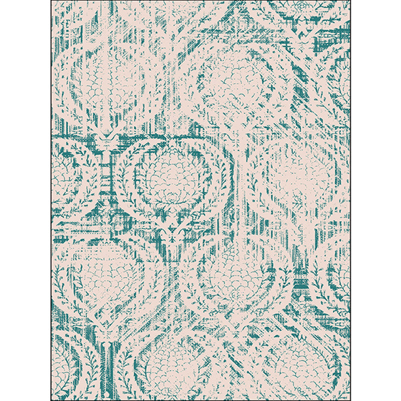 Modern Living Room Rug in Green Abstract Lantern Print Rug Polyester Washable Non-Slip Area Rug Clearhalo 'Area Rug' 'Modern' 'Rugs' Rug' 1585407