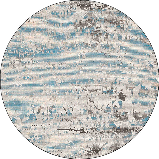 Blue Bedroom Rug Modern Abstract Pinstripe Pattern Area Rug Polyester Non-Slip Backing Machine Washable Carpet Clearhalo 'Area Rug' 'Modern' 'Rugs' Rug' 1585414