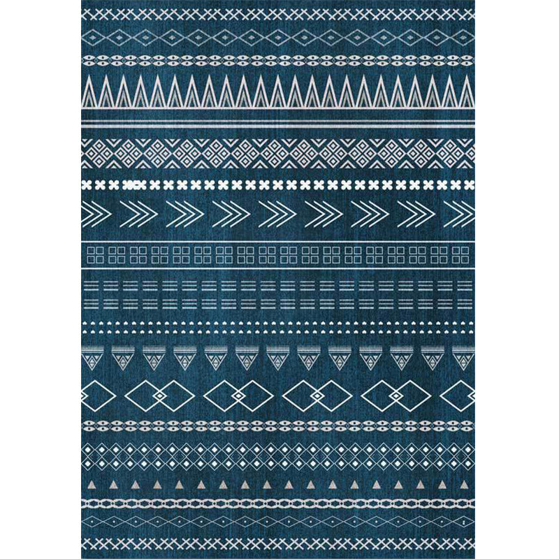 Southwestern Living Room Rug in Blue Diamond Triangle Print Rug Polyester Machine Washable Area Rug Clearhalo 'Area Rug' 'Rugs' 'Southwestern' Rug' 1585451