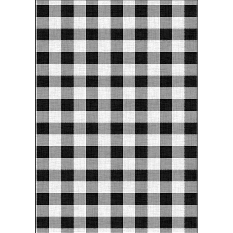 Black and White Bedroom Rug Modern Check Pattern Area Rug Polyester Washable Stain-Resistant Carpet Clearhalo 'Area Rug' 'Modern' 'Rugs' Rug' 1585507