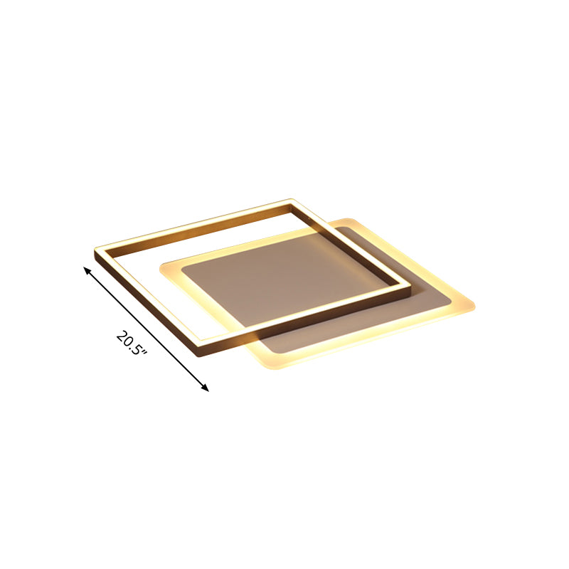 16.5"/20.5"/24.5" Wide Rectangular Flush Lamp Modern Acrylic LED Coffee Flush Mount Lighting Fixture in Warm/White Light Clearhalo 'Ceiling Lights' 'Close To Ceiling Lights' 'Close to ceiling' 'Flush mount' Lighting' 158557