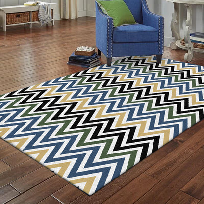 Colorful Bedroom Rug Novelty Chevron Pattern Area Rug Polyester Non-Slip Backing Carpet Blue Clearhalo 'Area Rug' 'Rug' 1585585