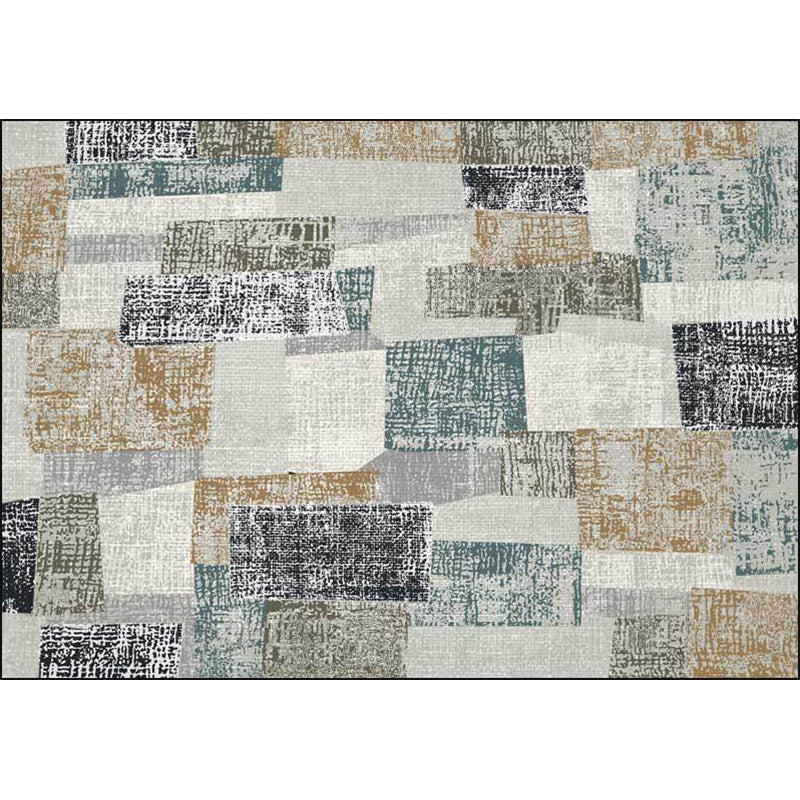 Grey Bedroom Rug Novelty Color Block Pattern Area Rug Polyester Non-Slip Pet Friendly Carpet Clearhalo 'Area Rug' 'Rug' 1585611