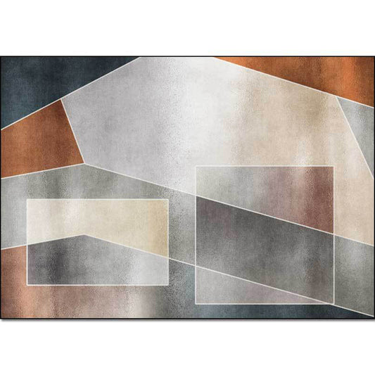 Unique Colorblock Rug Grey and Brown Simple Rug Polyester Washable Non-Slip Backing Area Rug for Living Room Clearhalo 'Area Rug' 'Modern' 'Rugs' Rug' 1585898