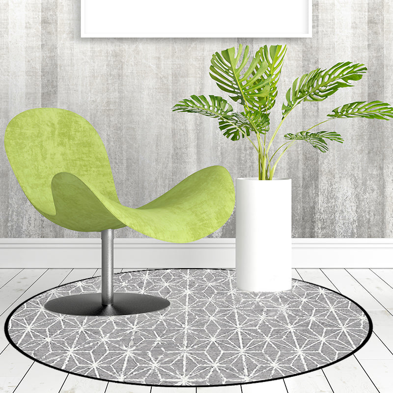 Round Rug Southwestern Simple Geometric Trellis Tribal Floor Covering Polyester Non-slip Stain Resistant Area Rug Clearhalo 'Area Rug' 'Rugs' 'Southwestern' Rug' 1585913