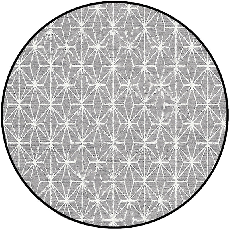 Round Rug Southwestern Simple Geometric Trellis Tribal Floor Covering Polyester Non-slip Stain Resistant Area Rug Clearhalo 'Area Rug' 'Rugs' 'Southwestern' Rug' 1585914
