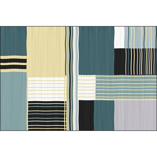 Modern Striped Pattern Rug Green Simple Rug Polyester Washable Non-Slip Backing Area Rug for Living Room Clearhalo 'Area Rug' 'Modern' 'Rugs' Rug' 1585946