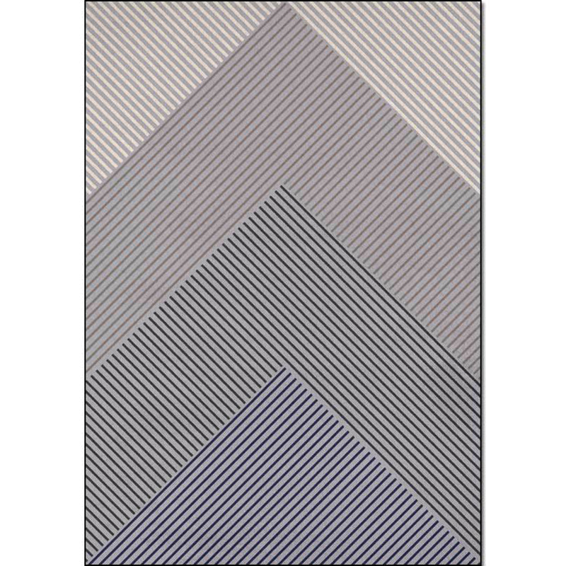 Black and Grey Modern Rug Polyester Striped Print Rug Washable Non-Slip Backing Carpet for Living Room Clearhalo 'Area Rug' 'Modern' 'Rugs' Rug' 1585978