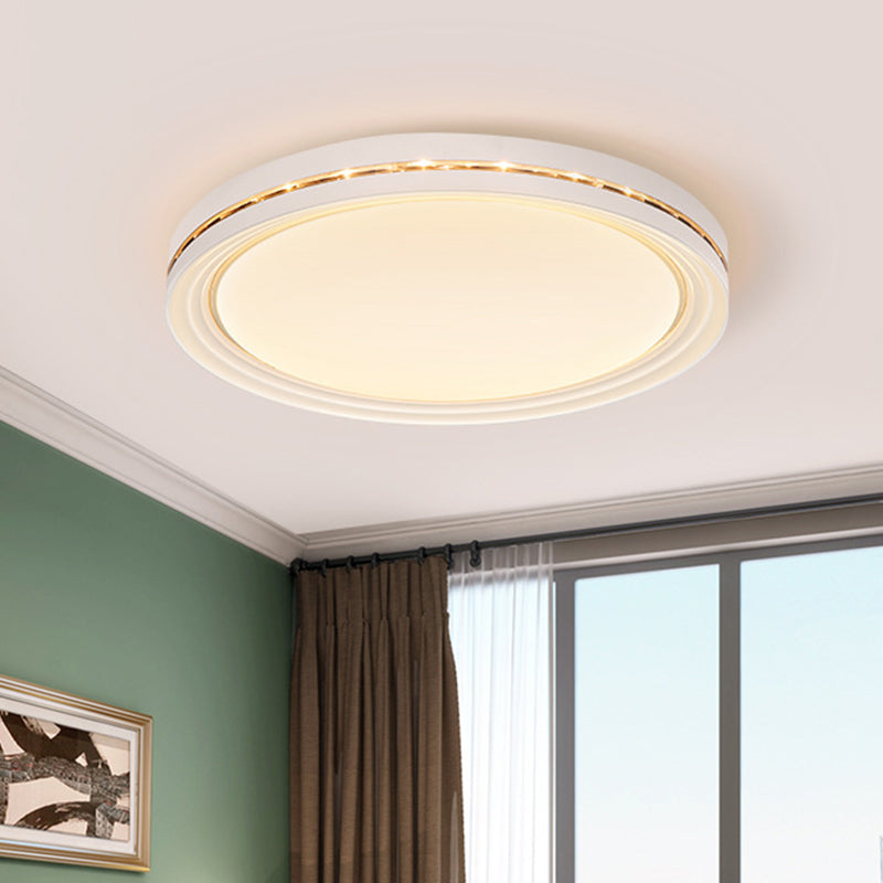 Round Acrylic Ceiling Light Fixture Minimalist LED White Flush Mount Lighting for Parlor White Clearhalo 'Ceiling Lights' 'Close To Ceiling Lights' 'Close to ceiling' 'Flush mount' Lighting' 1586106