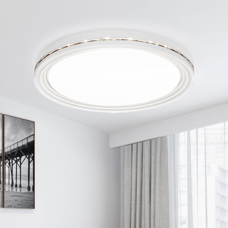 Round Acrylic Ceiling Light Fixture Minimalist LED White Flush Mount Lighting for Parlor Clearhalo 'Ceiling Lights' 'Close To Ceiling Lights' 'Close to ceiling' 'Flush mount' Lighting' 1586107