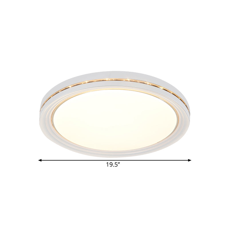 Round Acrylic Ceiling Light Fixture Minimalist LED White Flush Mount Lighting for Parlor Clearhalo 'Ceiling Lights' 'Close To Ceiling Lights' 'Close to ceiling' 'Flush mount' Lighting' 1586109